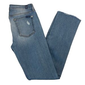 7 For All Mankind Dylan Size‎ 29 distressed light wash jeans.